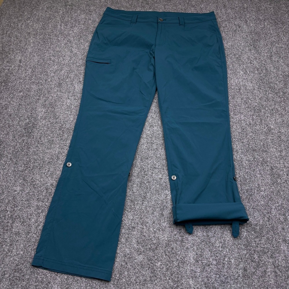 Eddie Bauer Sightscape Horizon Convertible Roll-Up Pant Women's 14 Teal Blue